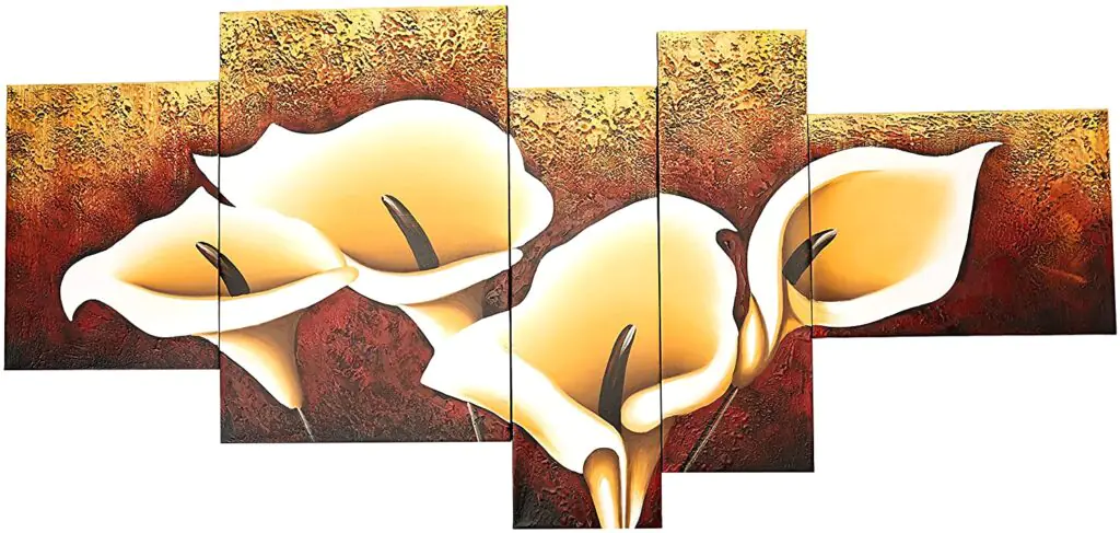 Calla Lily Oil on Canvas 5-Piece Art Set