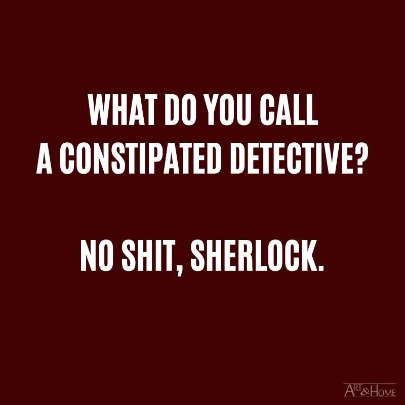 What do you call a constipated detective? No shit, Sherlock. #DadJokes