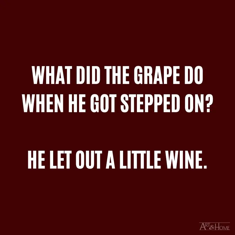 What did the grape do when he got stepped on? He let out a little wine.