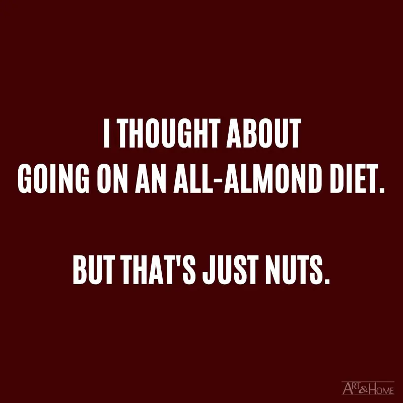 I thought about going on an all-almond diet. But that's just nuts.