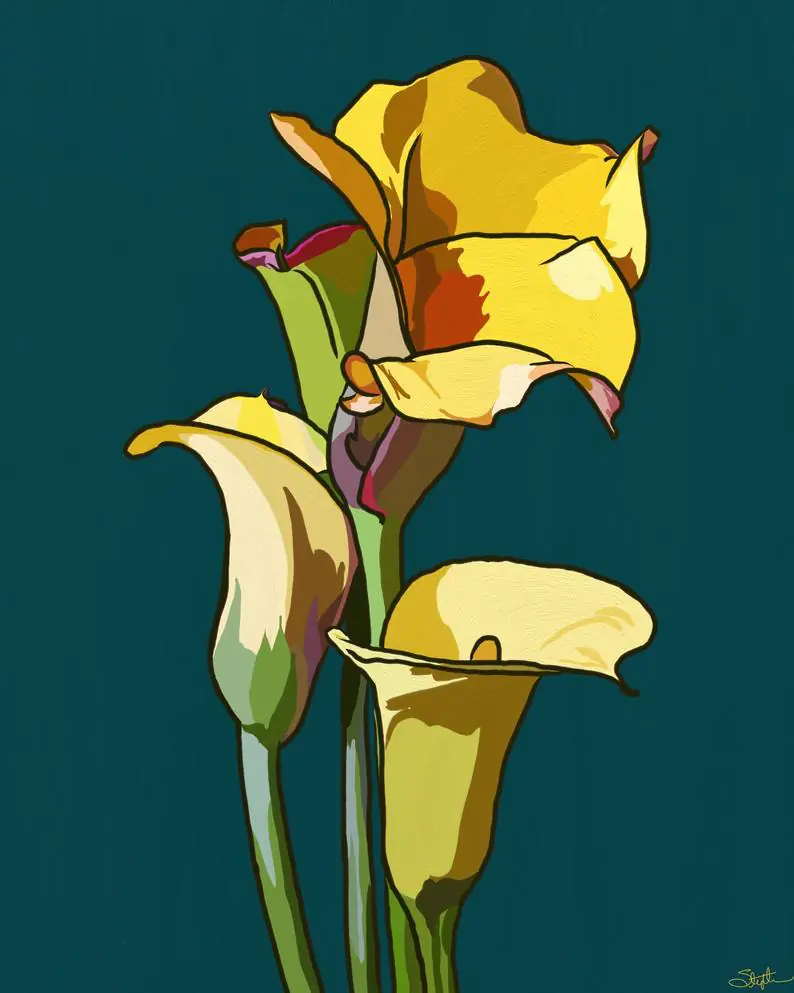 Yellow Calla Lily Digital Art Print