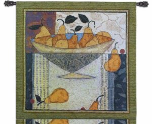 Asian Pear in Bowl | 54" x 52" | Woven Wall Tapestry