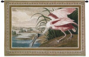 Audubon Spoonbill Pelican | 38" x 27" | Wall Tapestry