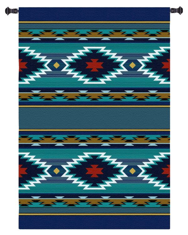 Balpinar | Turquoise Southwest Pattern Woven Tapestry | 73 x 53