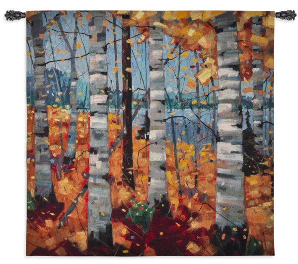 Border View | Woven Trees Art Tapestry | 44 x 44