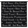 Citystreet | Black & White Textual Tapestry | 50 x 50