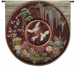 Cloisonne Ruby Red | 53" x 53" | Woven Wall Tapestry