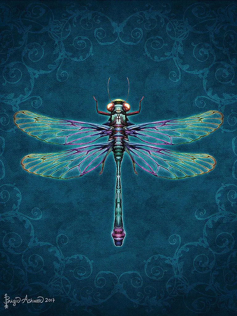 Damask Dragonfly Woven Throw Blanket | 72 x 54