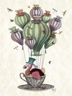 Dodo Bird Balloon with Dragonflies Throw Blanket | 72 x 54