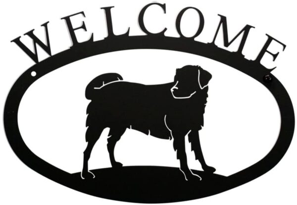 Dog Large Wrought Iron Welcome Sign