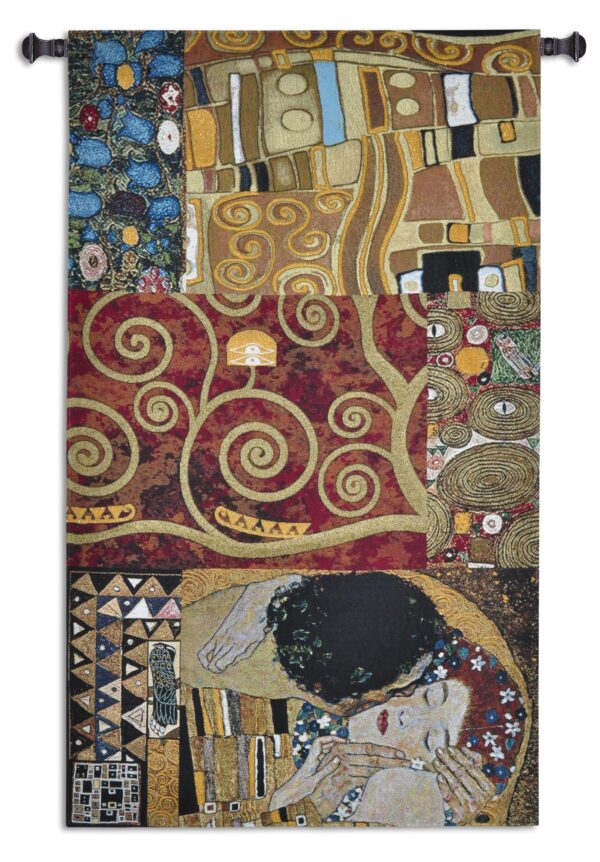 Elements to a Kiss by Gustav Klimt | Wall Art Tapestry | 59 x 34