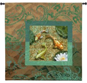 Flirtation II (Koi Pond) | Art Tapestry | 31" x 31"