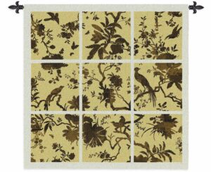 Floral Division Gold | 53" x 53" | Woven Wall Tapestry