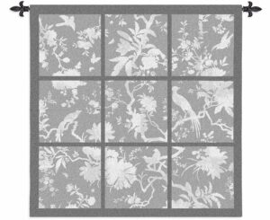 Floral Division Gray | 53" x 53" | Tapestry Wall Hanging