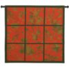 Floral Division | Red Gold Black Wall Tapestry | 41 x 44