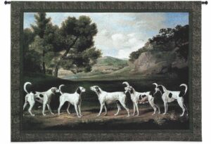 Fox hounds in a Landscape | 75" x 53" | Woven Wall Tapestry