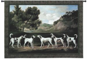 Fox hounds in a Landscape | 53" x 37" | Tapestry Wall Decor