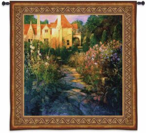 Garden Walk at Sunset | 52" x 55" | Tapestry Wall Hanging