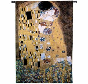 Gustav Klimt The Kiss with Gold Embellishments | 53 x 87 | Tapestry