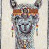 Hippie Llama Woven Tapestry Throw Blanket