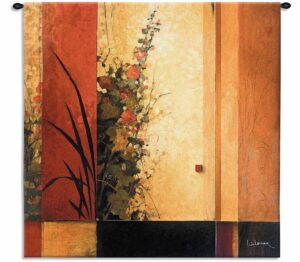Hollyhock Garden II | 53" x 53" | Woven Wall Tapestry