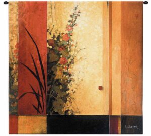 Hollyhock Garden II | 35" x 35" | Wall Tapestry