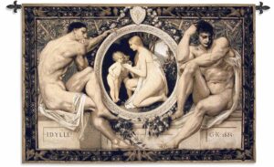 Idylle Greek Satues | 44 x 53 | Woven Tapestry