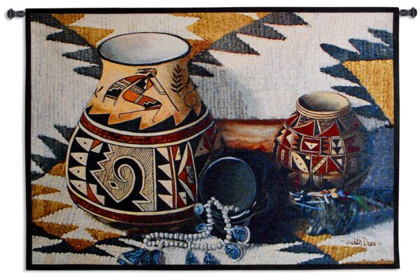 Kokopelli Pot | Southwestern Tapestry Wall Hanging | 35 x 52