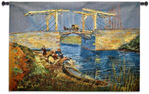 Langlois Bridge at Arles with Women Washing Wall Tapestry | 37 x 53