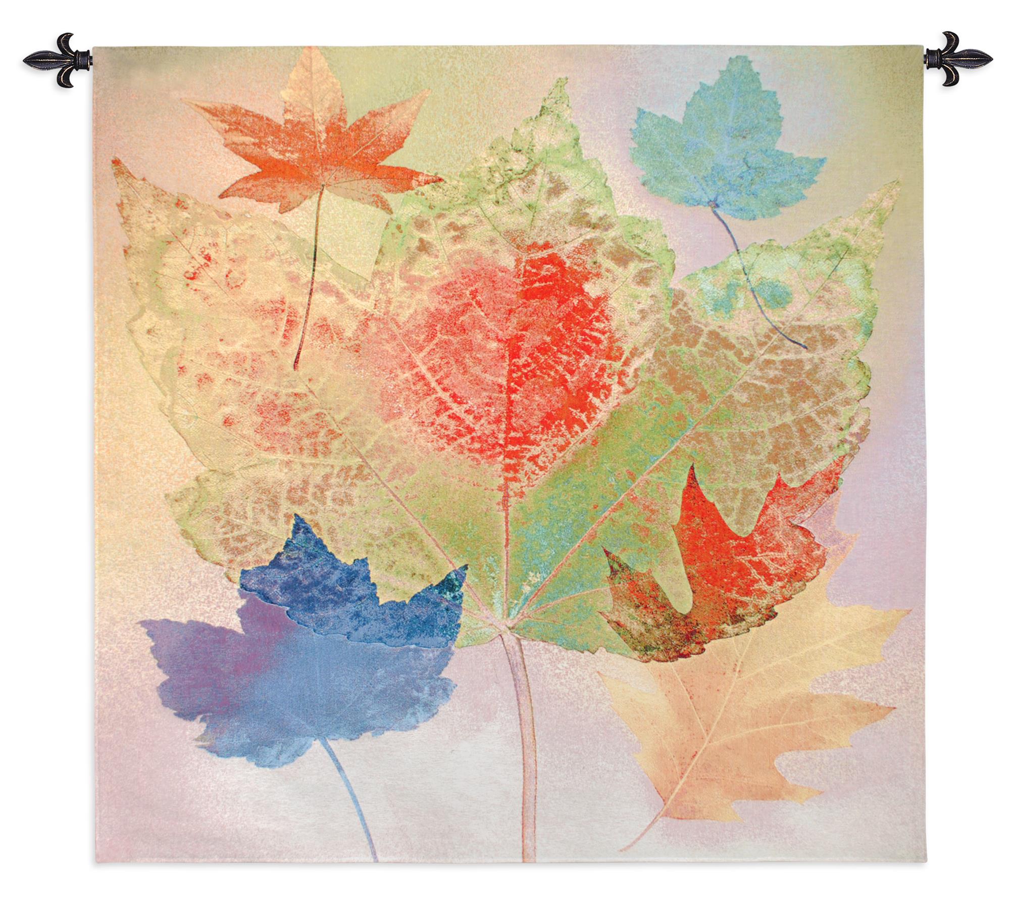 Leaf Chrome Contemporary Tapestry 53 x 53 Art  Home