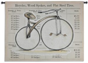 Let's Go For A Spin II | Antique Bicycle Tapestry Wall Hanging | 40 x 53