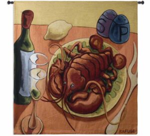 Lobster Fest by Will Rafuse | 53" x 53" | Woven Wall Tapestry