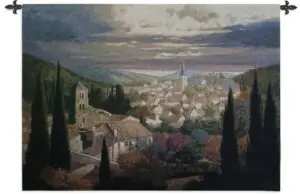 Max Hayslette Art Village in the Sun | 53 x 38 | Wall Tapestry