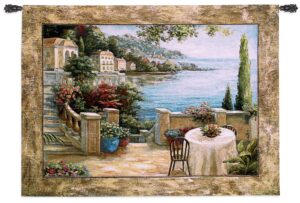 Mediterranean Terrace II | Wall Tapestry | 41 x 54