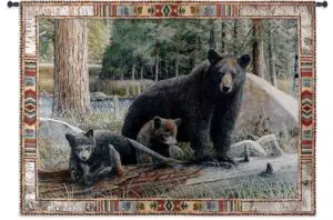 New Discoveries (Black Bears) | 71" x 53" | Woven Wall Tapestry
