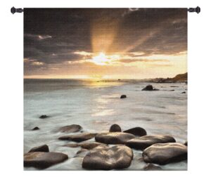 Nordic Sunset | Large Woven Art Tapestry | 60 x 60