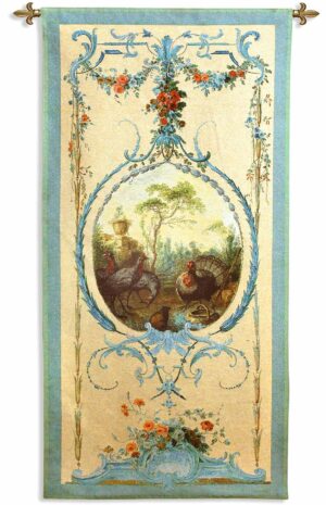 Paneled Detail of Turkeys | 34" x 68" | Woven Tapestry Decor