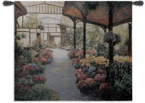 Paris Flower Market I | 53" x 46" | Woven Tapestry