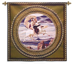 Perseus On Pegasus Hastening To the Rescue of Andromeda | Traditional Art Tapestry | 53 x 53