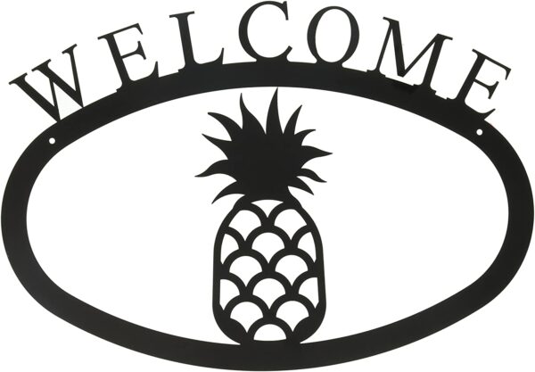Pineapple Large Wrought Iron Welcome Sign