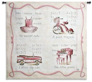 Pink Fun | Girl's Bedroom Tapestry | 42 x 45