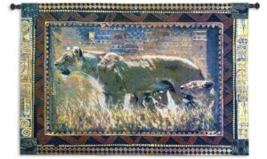 Protecting Her Cubs (Lions) | 53" x 38" | Tapestry Wall Decor