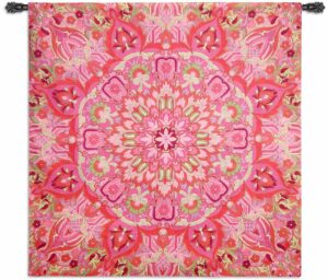 Rangoli Raspberry | 51" x 53" | Pink Wall Tapestry