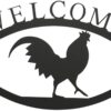 Rooster Large Wrought Iron Welcome Sign