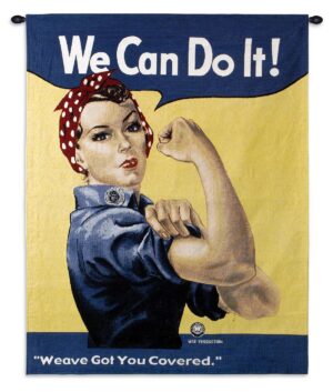 Rosie the Riveter | Retro Woven Art Tapestry | 53 x 38