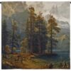 Sierra Nevada | Woven Landscape with Deer Tapestry Wall Hanging | 53 x 53