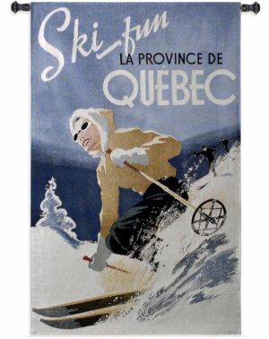 Ski Quebec | 33" x 53" | Tapestry Wall Decor