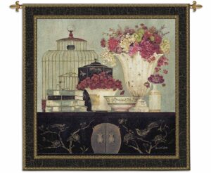 Songbird Bouquet | 53" x 53" | Woven Wall Tapestry