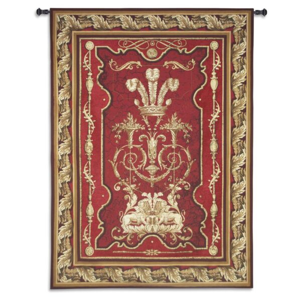 Sovereign Deep Crimson Gold Extra-Large Traditional Tapestry