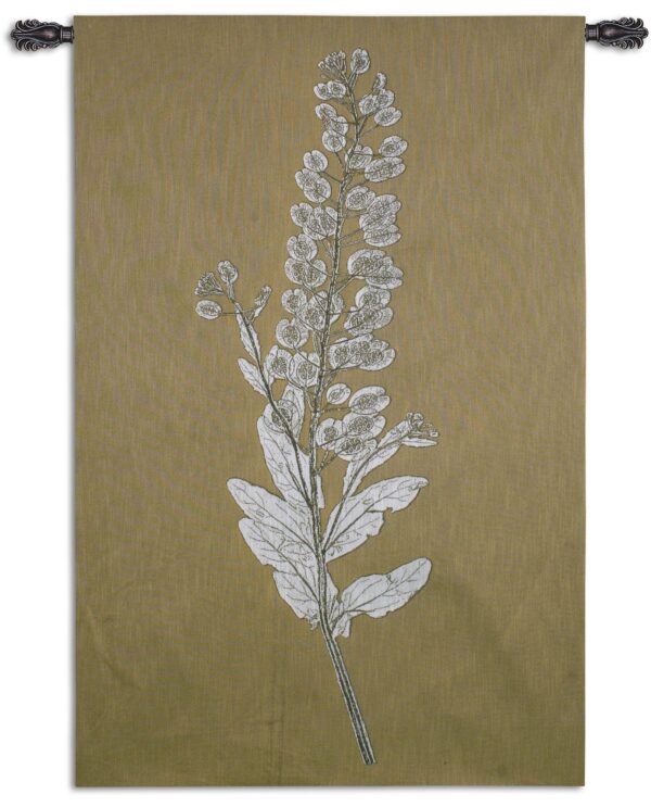 Taupe Nature Study III | Woven Floral Tapestry | 62 x 40